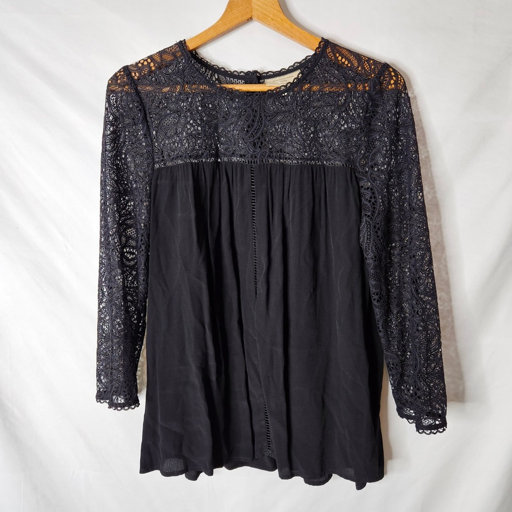 Anthropologie‎ Moulinette Soeurs Lace Accented Blouse sz 14